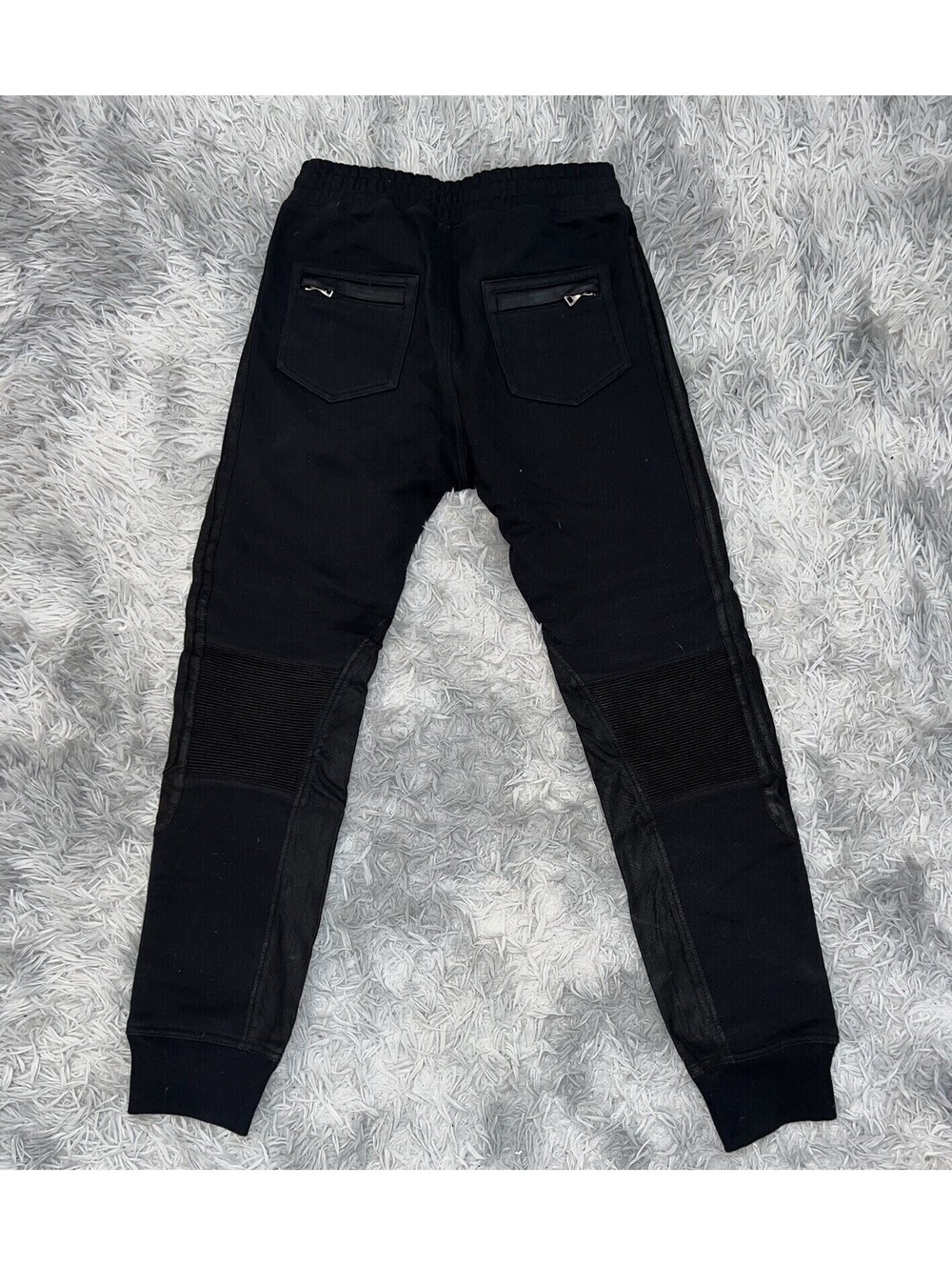 Balmain Biker Suede Leather Jog Jeans - Picture 3 of 4